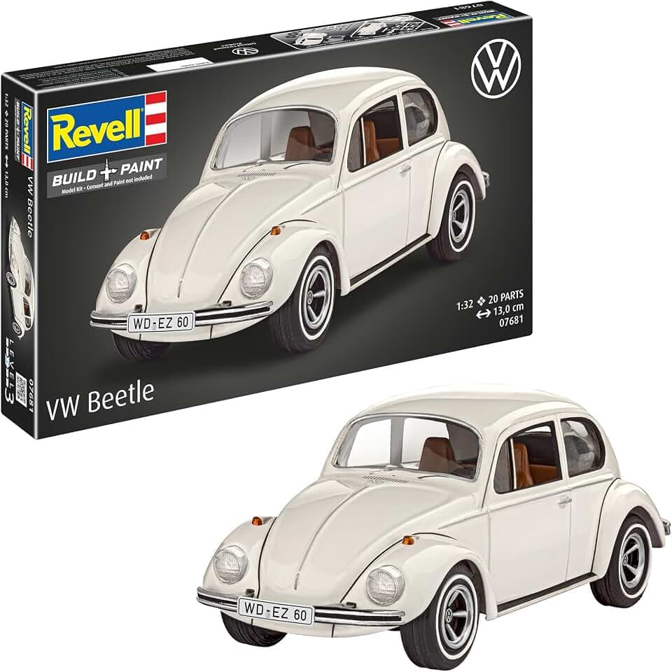 Revell Modellbausatz Auto 1:32-07681 - Volkswagen VW Käfer 1968 (VW Beetle) im Maßstab 1:32, Level 3, für geübte Modellbauer, ohne Farben&Kleber