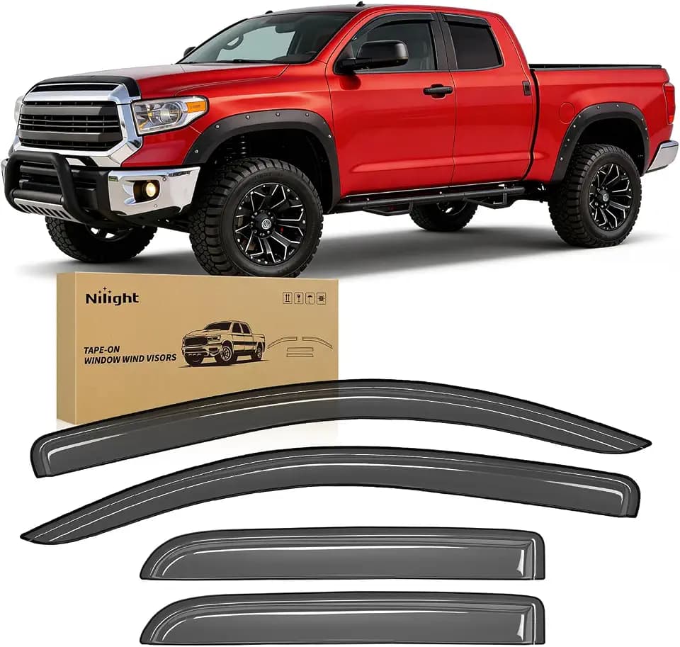 Nilight Window Visors for Toyota Tundra Double Cab 2007-2021
