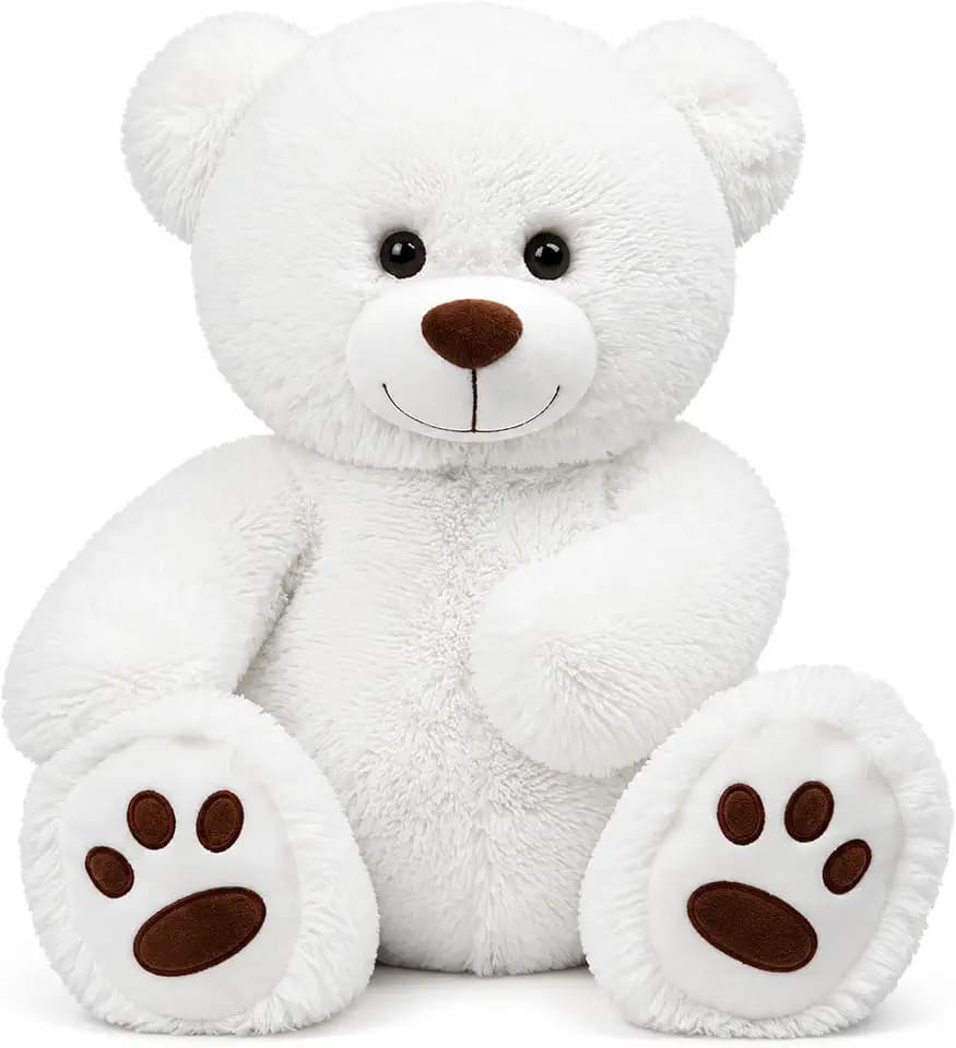 LotFancy Teddy Bear Stuffed Animals, 20 inch Soft Plush Toy, White