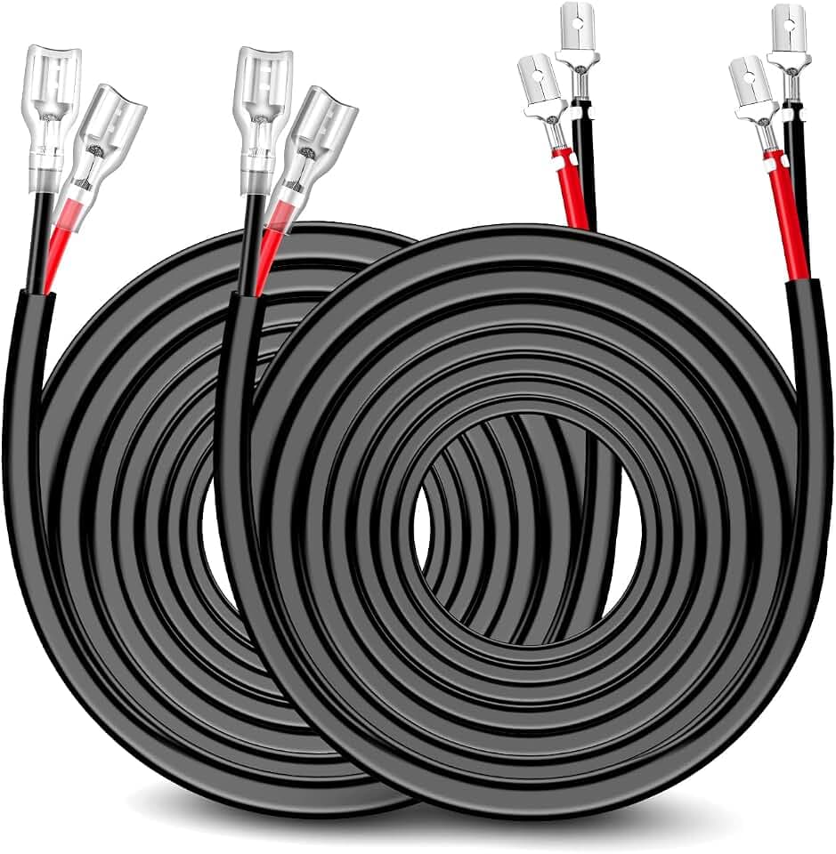 Nilight 2 PCS 16 AWG 20 Feet Wiring Harness Extension Kit