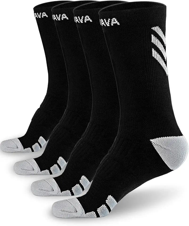 Compression Crew Socks for Men & Women 15-20mmHg, 4 Pack Multicolor