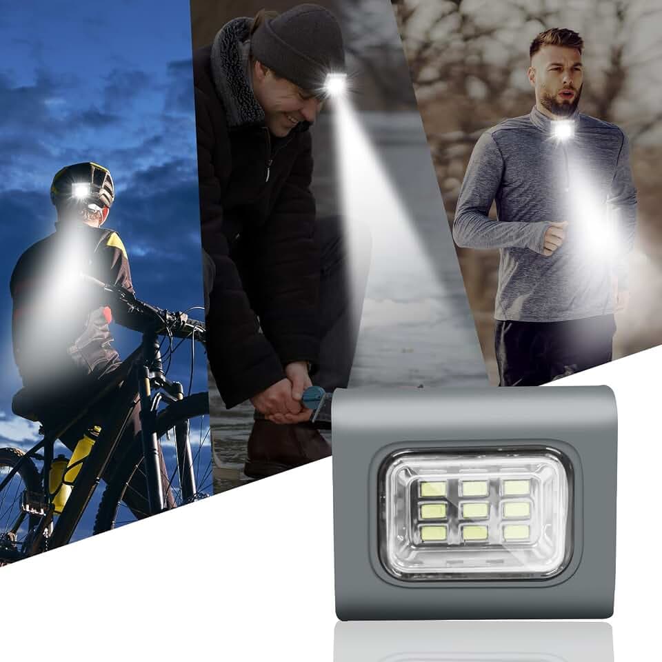 NINEFO PRO LED Clip Lampe Polizei Leichte Stirnlampe,Lauflicht Taschenlampe,IPX5 Wasserdicht Lauflicht USB Wiederaufladbar 300 Lumen Clip Lampe Geschenke für Laufen Joggen Wandern Camping Kinder