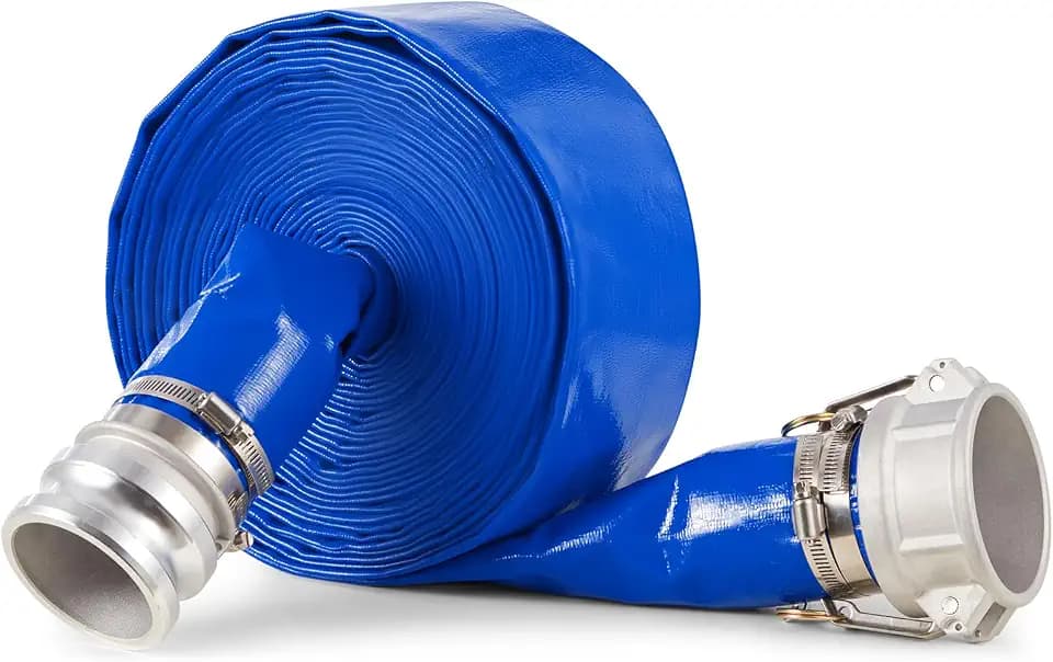 VEVOR Flachschlauch, 76,2mm x 15,24m, Abwasserschlauch, mit Klemmen, Camlock, Aluminiumbeschlägen, passend für verschiedene Pumpen, zur Abwasseraufbereitung, Wassertransport und weiteren Zwecken
