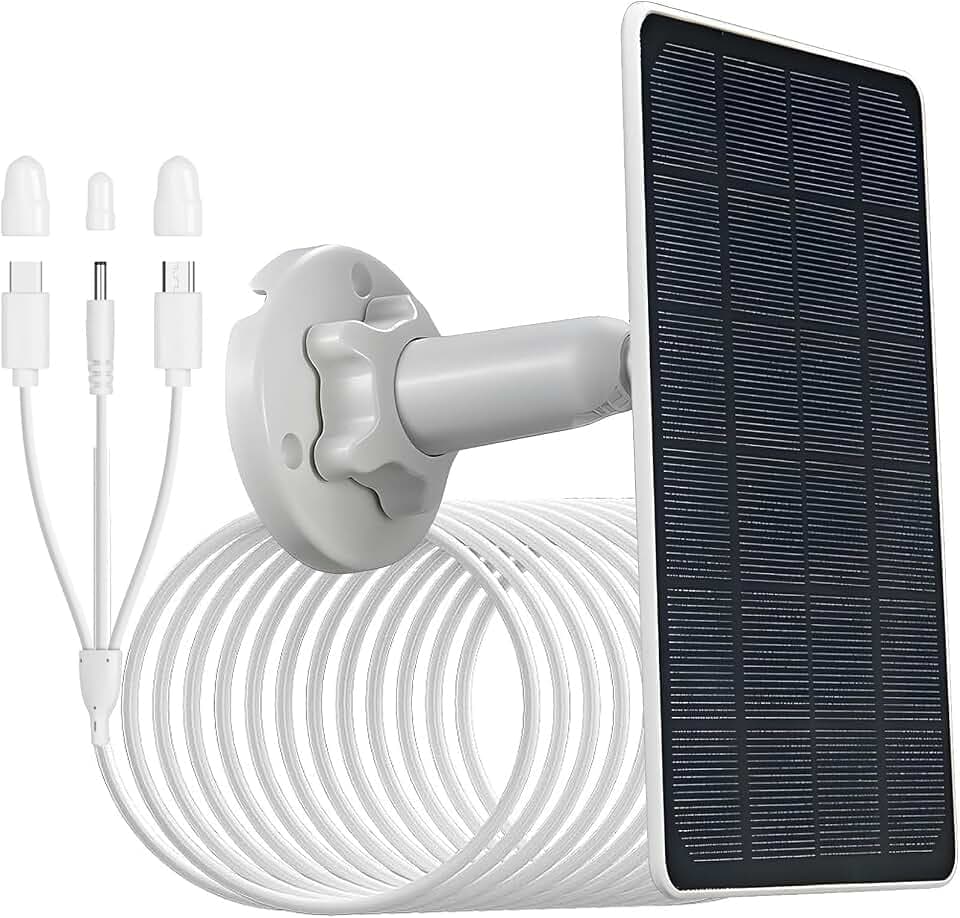 5V-3W Solarpanel für Reolink Argus3/3Pro/PT Altru/2/2E/Eco/Pro/PT, conn Mos/Type-C/DC3513 Kamera, wasserdicht IP65, 3m Ladekabel