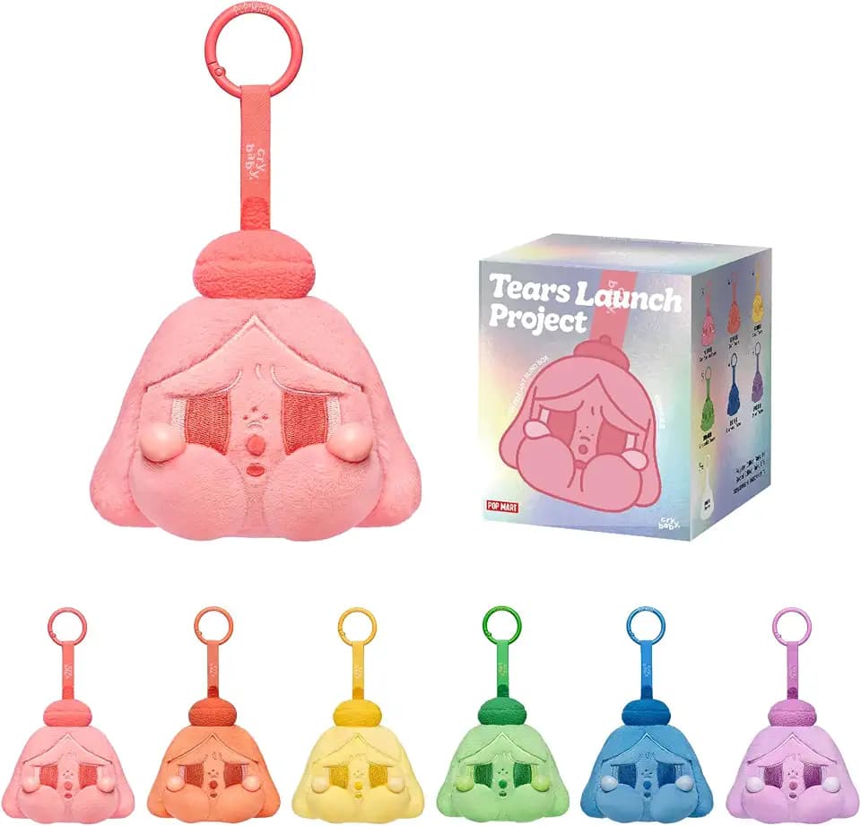 POP MART Crybaby Tears Launch Project Series-Plush Pendant Blind Box,Collectible Holiday Birthday for Kids Adults, Squeeze Toy, Poping tears-Single Box
