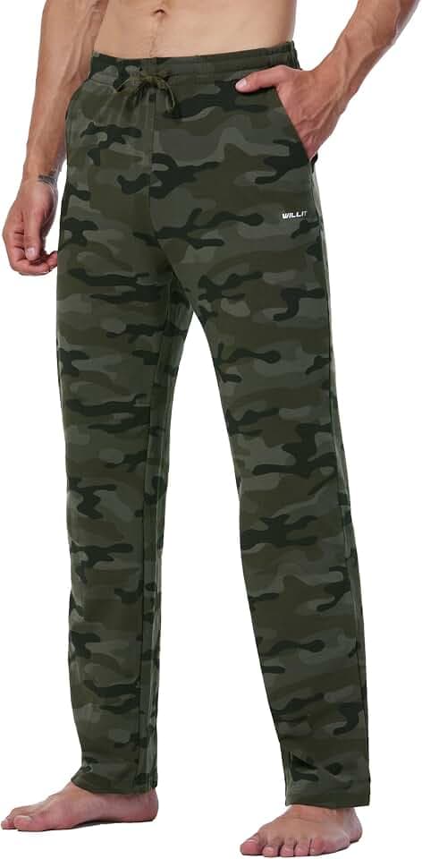 WILLIT Jogginghose Herren Baumwolle Trainingshose Sporthose Lang Freizeithose Fitness Yogahose Sweathose Lounge Pants Loose Männer mit Taschen
