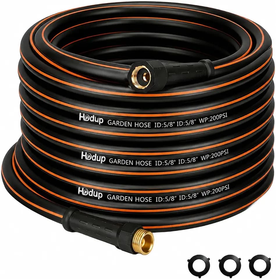 Heavy Duty Hybrid Rubber Garden Hose 50FT, 5/8", Water Hose for Outside
