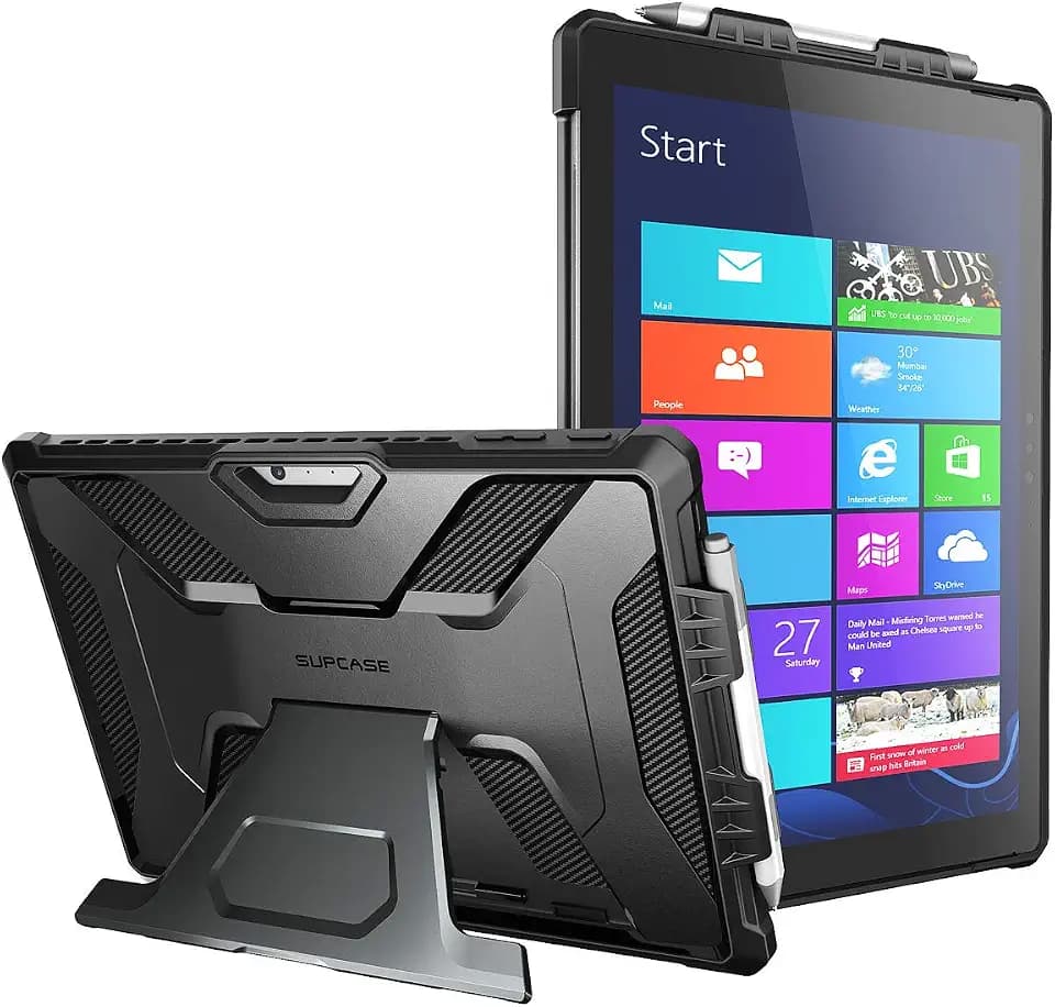 SUPCASE for Microsoft Surface Pro 7/6/5/4/LTE Case(12.3'') with Stand,Black
