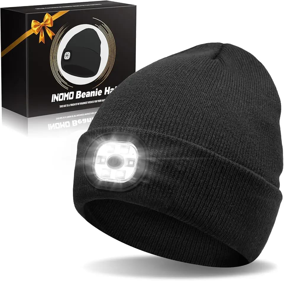 Gifts for Men, Unisex Beanie with Light, Stocking Stuffers for Adults Men