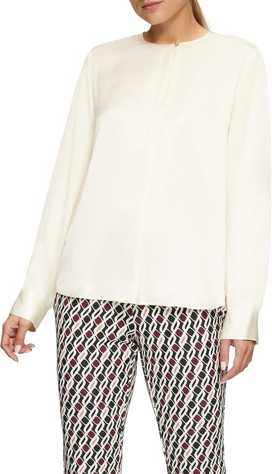 s.Oliver Damen Langarmbluse aus Satin Satinbluse Langarm