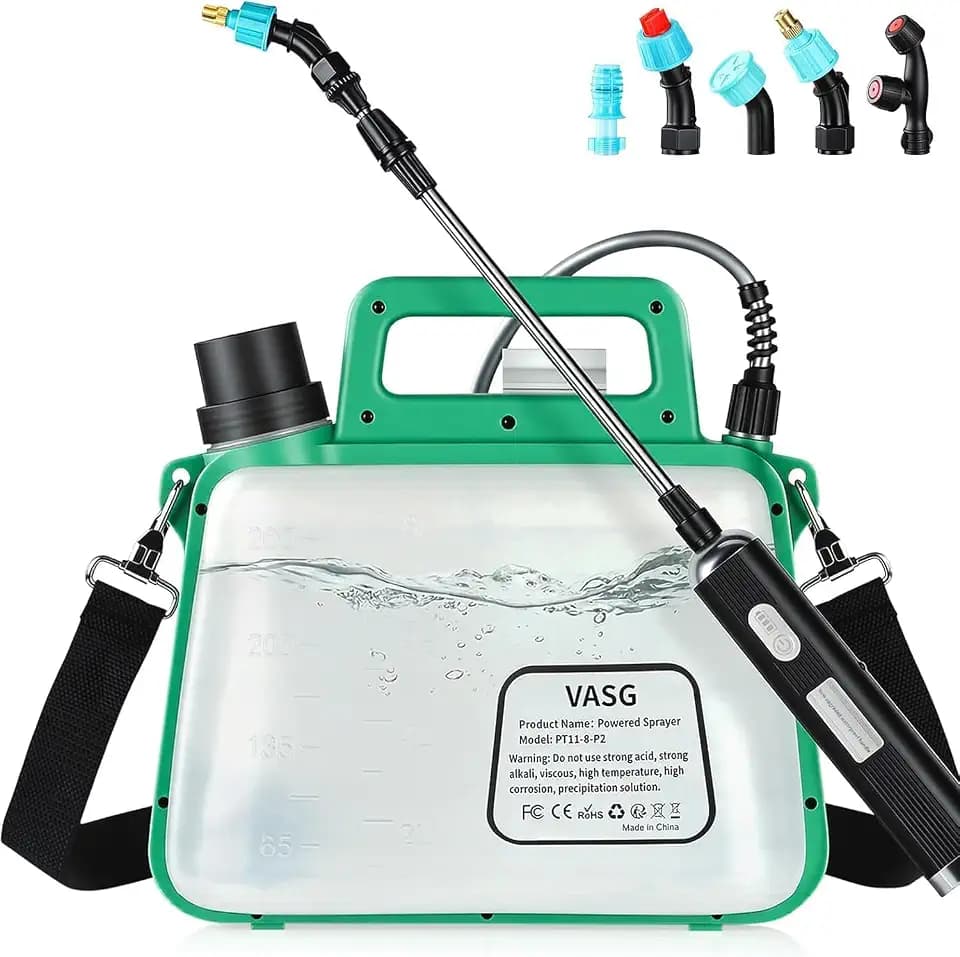 Battery Powered Sprayer 2 Gallon, 7.4V Foldable Electric Pump Sprayer