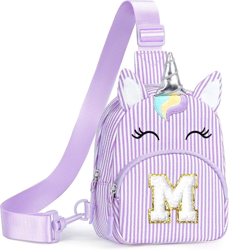 YOOLIFE Unicorn Purse Gifts for Girls Kids Sling Crossbody Bag, Purple M