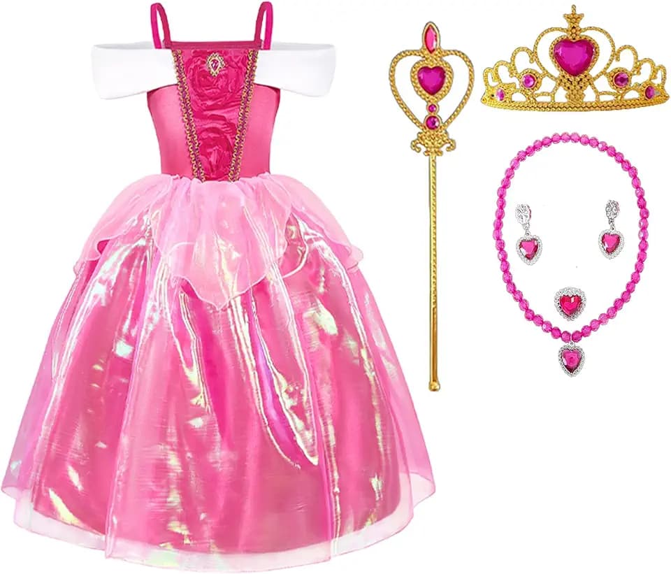 ToLaFio Princess Costume for Girls Princess Dress for Little Girl Cosplay Fancy Party Chritstmas Dress Up Outfits Kids Gift
