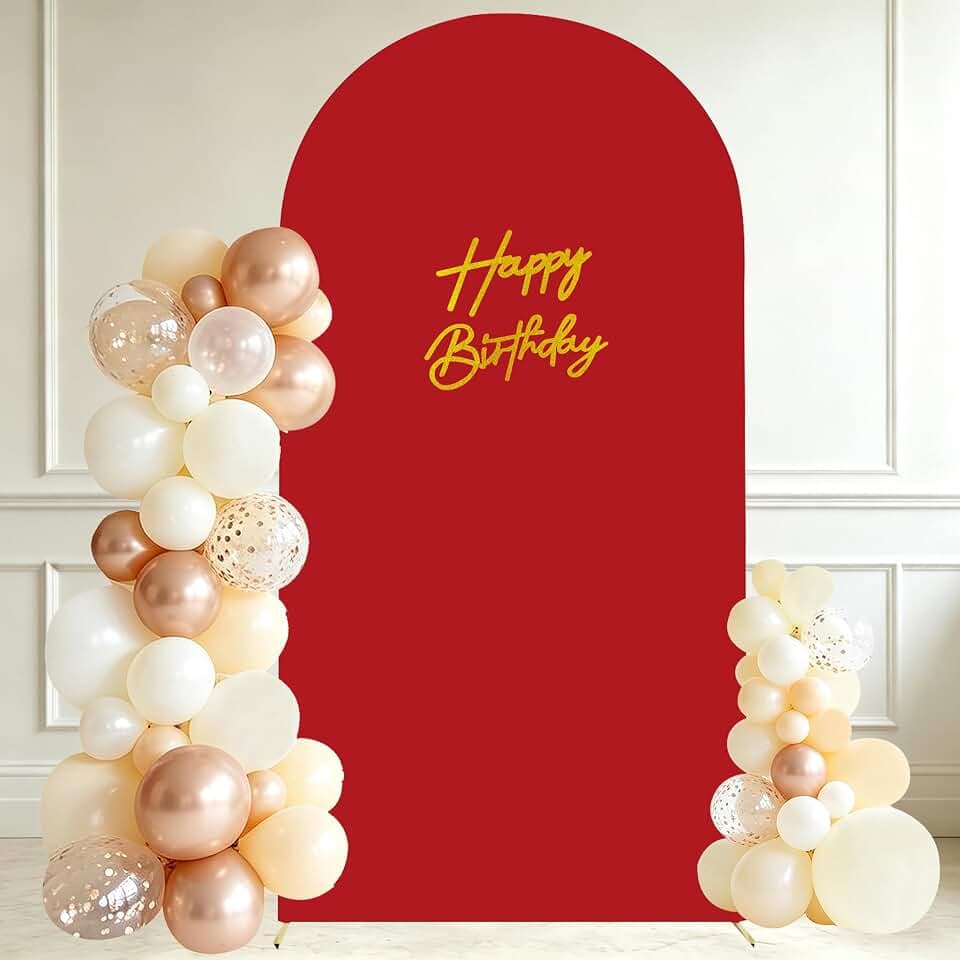 6.6FT Spandex Arch Backdrop Stand Covers,Red