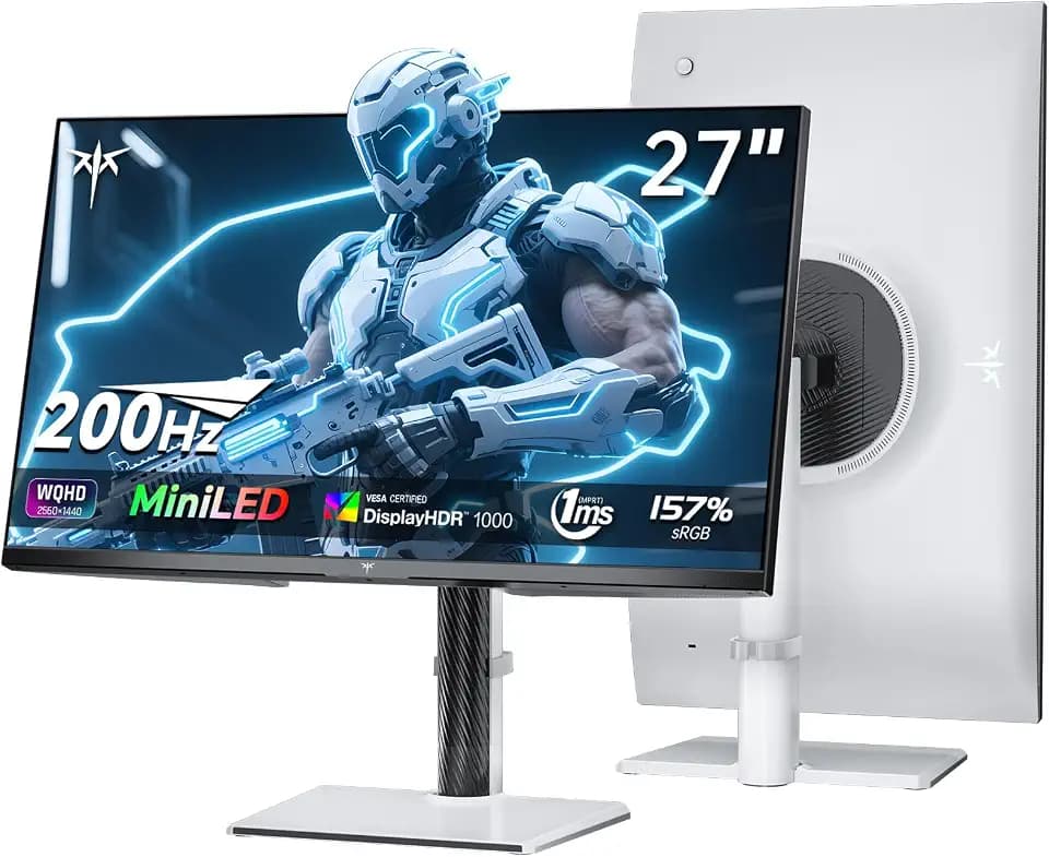 KTC 27 Inch 1440P Mini LED Gaming Monitor 200Hz, White, M27T6S