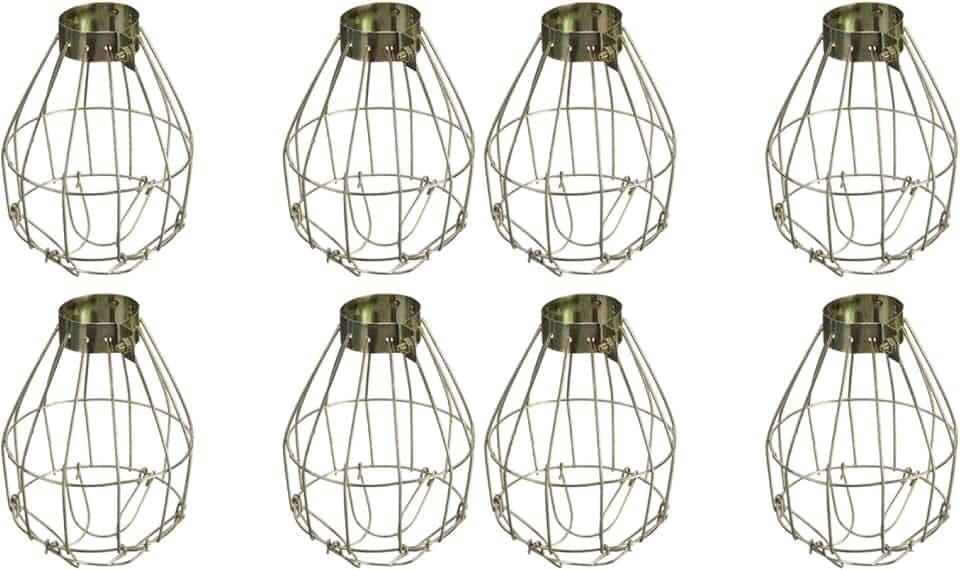DOITOOL Metal Lamp Bulb Guard: 8 Pack Vintage Light Cage Guard Hanging Lamp Covers Metal Bulb Cover for Pendant Farmhouse Light Bulbs
