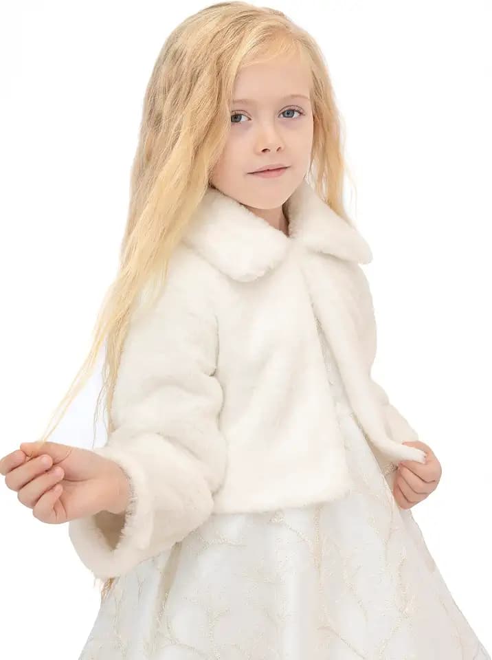 Lilax Gemütliches Bolero-Kleid aus Kunstfell für Mädchen