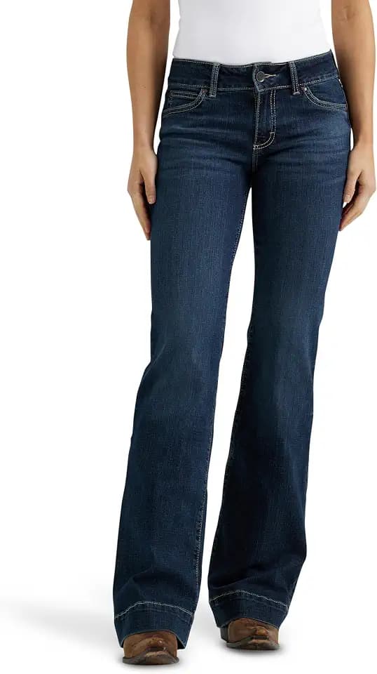Wrangler Women's Retro Mae Mid Rise Wide Leg Trouser Jean