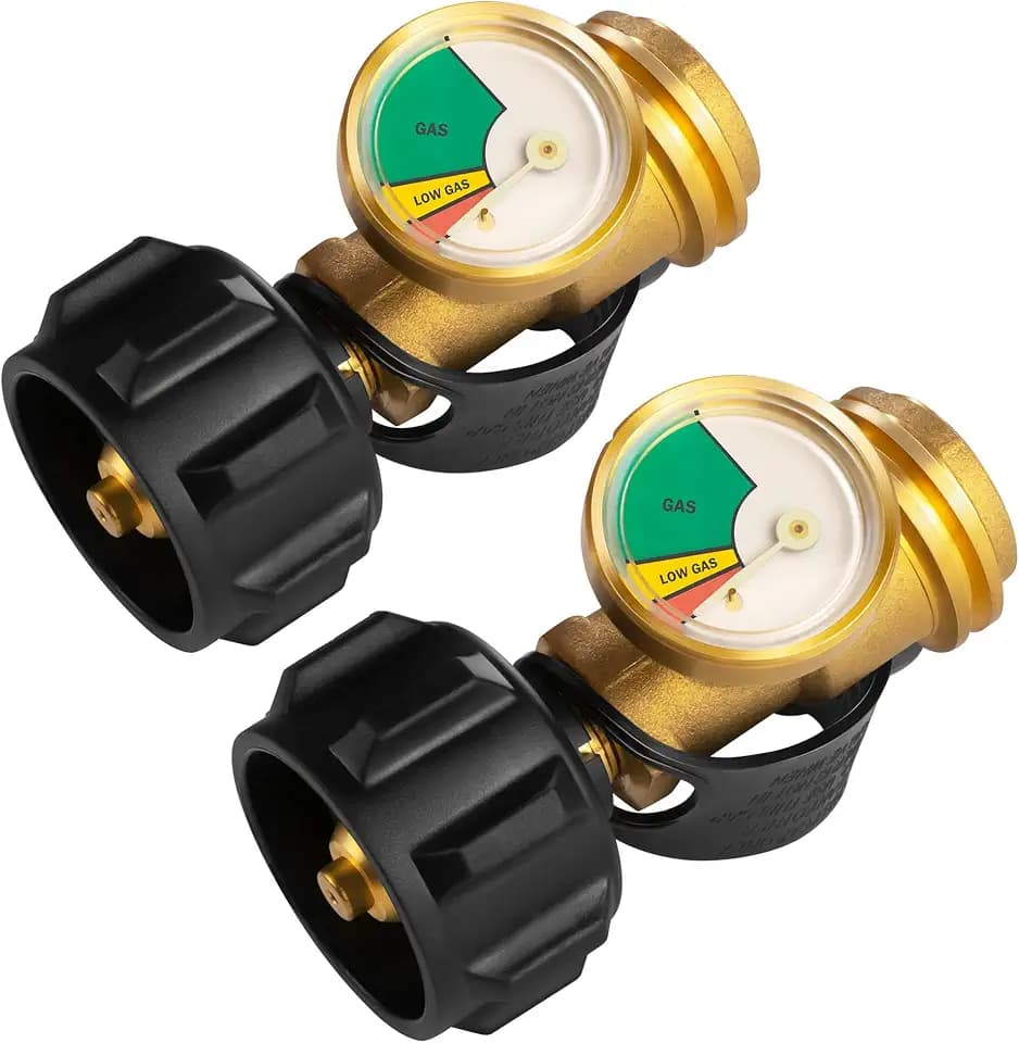 Propane Tank Gauge Level Indicator Leak Detector for 5-40 lb Tanks 2 Pack