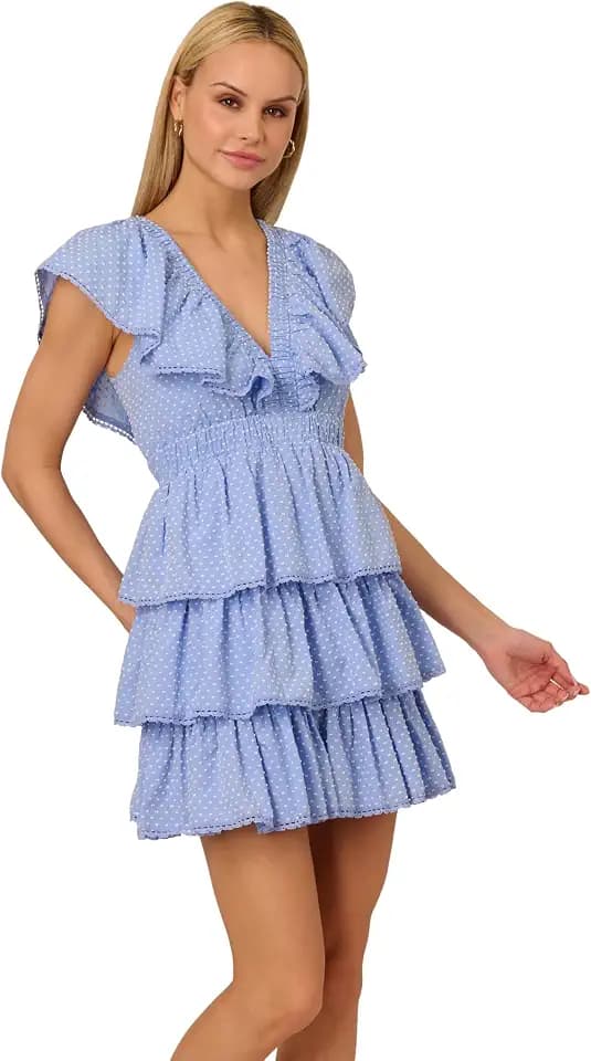 Adrianna Papell Women's Tiered Short Dress