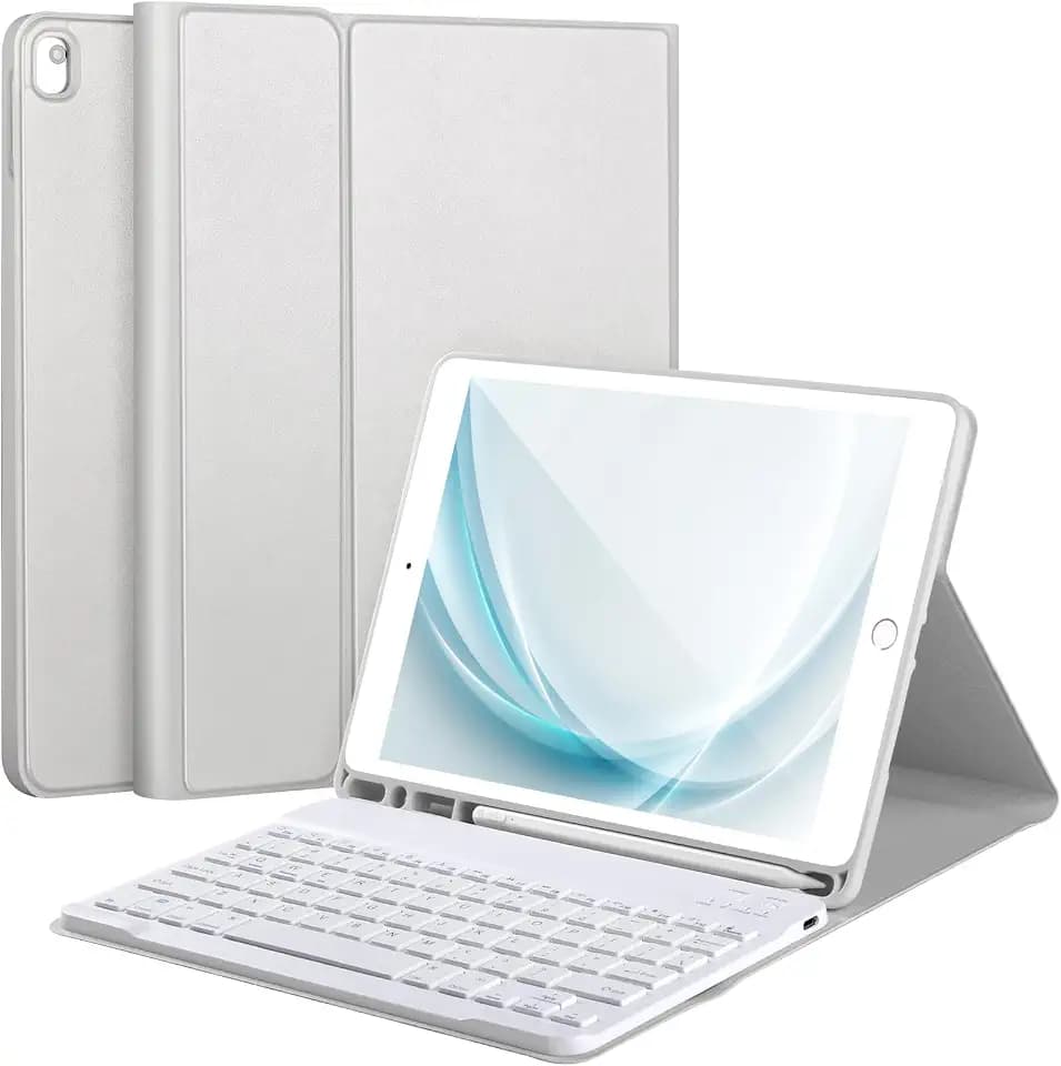AHYWTAN Keyboard Case for iPad 9/8/7th Gen 10.2’’,Grey