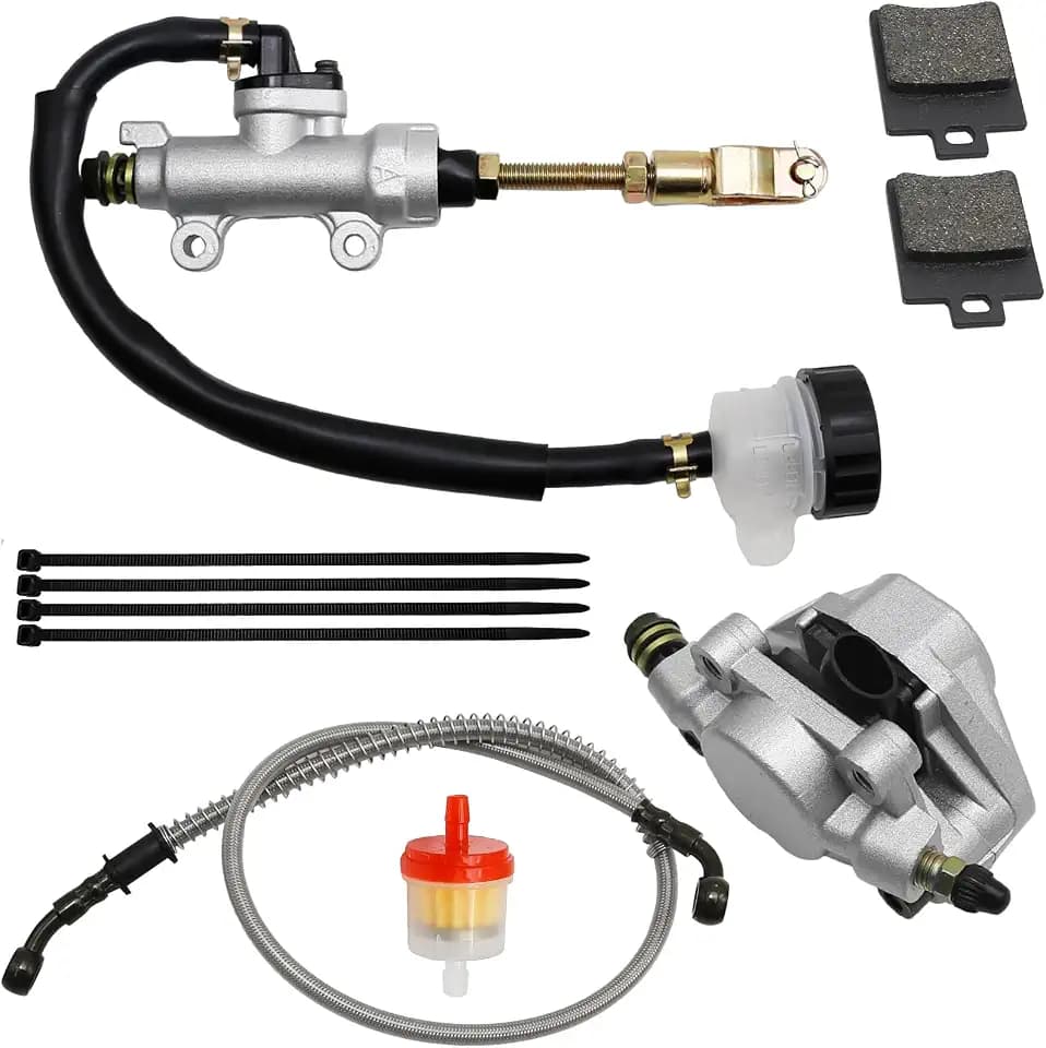 EATAKWARD Rear Foot Disc Hydraulic Brake Master Cylinder Caliper Assembly, Replacement for 150cc 200cc 250cc Taotao Coolster Roketa Vitacci Peace SunL RPS Icebear Chinese ATV Quad 4 Wheeler Dune Buggy