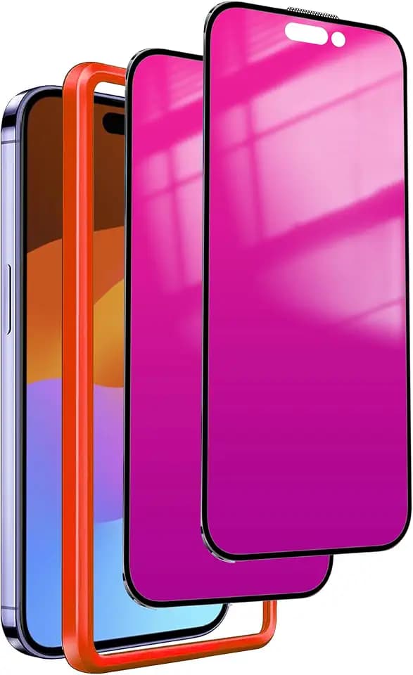 Privacy Screen Protector for iPhone 15 Pro Max 2 Pack (Pink)