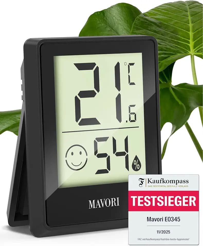 Hygrometer Thermometer innen - Raumthermometer, Schwarz, 1 St.