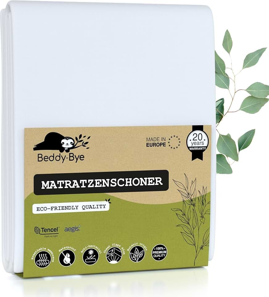 Matratzenschoner 180x200/30 cm Top-Qualität Oeko-TEX® Hergestellt in EU ~ Inkontinenzeinlage Wasserdicht und Waschbar aus Tencel™ Ökologisch ~ Form Spannbettlaken