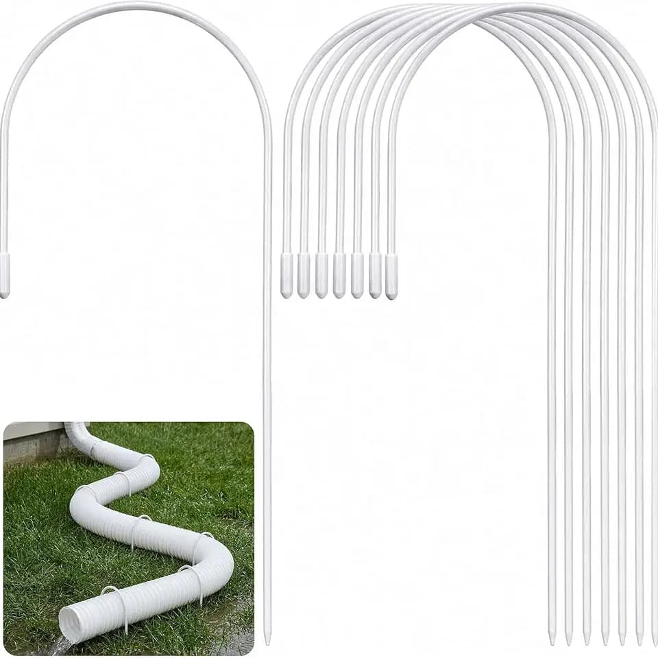 8 Pcs J-Shaped Gutter Downspout Extension Anchors Stakes Fit 4" Downspout