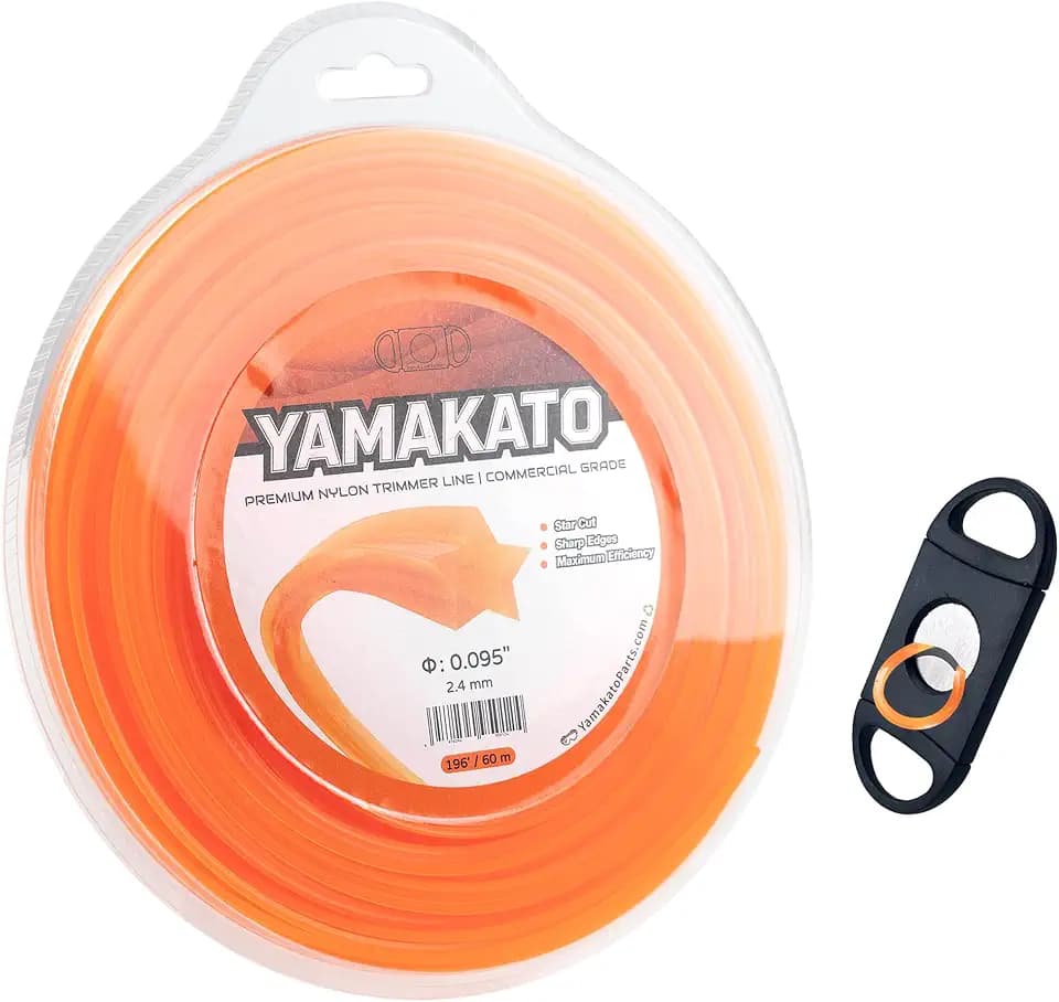 YAMAKATO 0.095" 2.4mm 196Ft Pentagonal String Trimmer Line Star