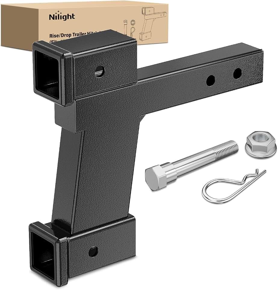 Nilight Trailer Hitch Extension 2 and 8Inch Rise Drop for 2 Inch Hitches