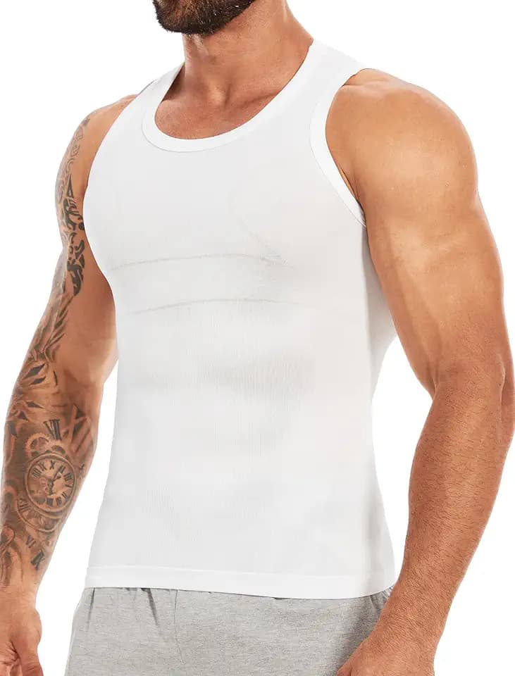 MISS MOLY Herren Shapewear Ärmellos Body Shaper Elastische Bauchweg Unterhemd Tank Top Figurformend Shirt Weste