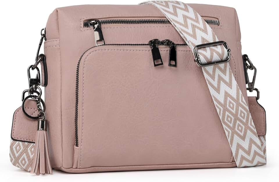 TANTOMI Crossbody Bags for Women Trendy Crossbody Purse Shoulder Handbags Vegan Leather Built in Wallet for Travel