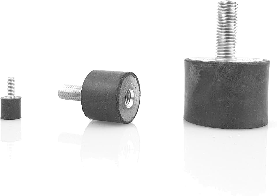 10 x Gummipuffer Typ B Ø15mm 10mm hoch M5 WTB® Gummimetallpuffer mit Innen- und Aussengewinde Metallteile Stahl verzinkt Naturkautschuk Härte 55°Shore