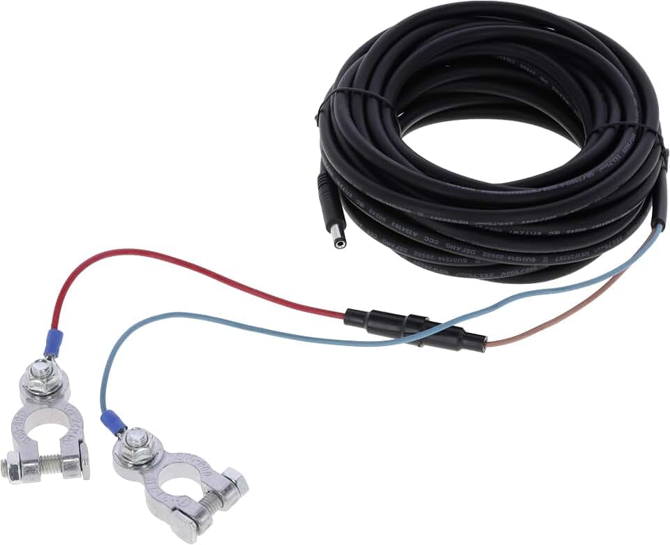 Kerbl Batteriekabel Klinkenstecker, +/- Schraubklemmen, 8 m, Zubehör für Batterien, für den Tierbedarf, 70619