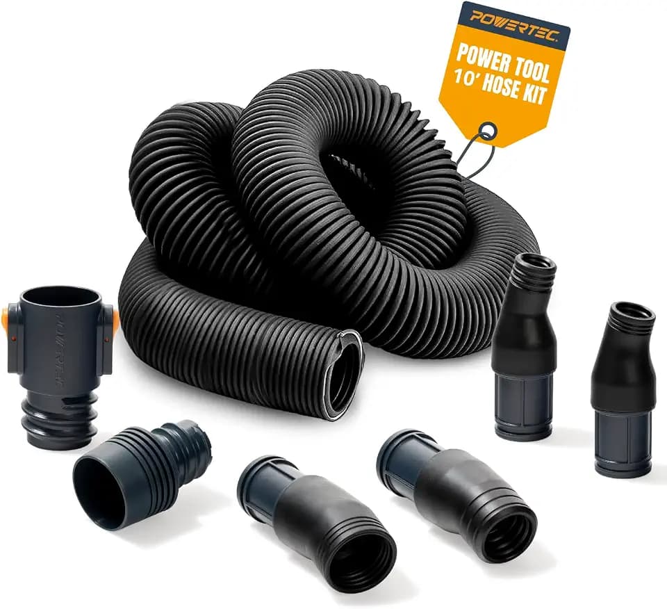 POWERTEC 3' to 10' Extendable & Flexible Power Tool Vacuum Hose Kit (70376)