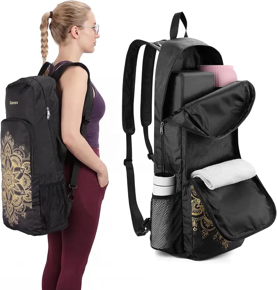 Gonex Yoga Tasche Damen, Konvertierbarer Yogatasche Rucksack mit Nassfach