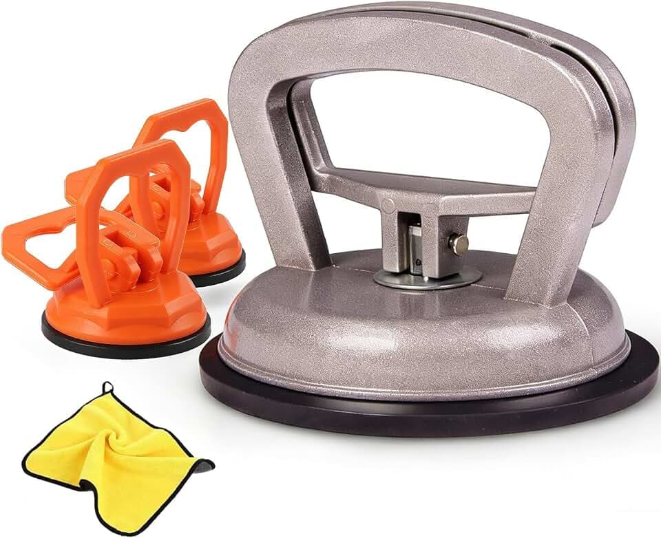Aluminum Car Dent Puller, 3-Pack Car Handheld Puller,Strong Suction Cup Dent Removal Kit,Remover Handle Lifter for Auto Body Small Dent Repair, Glass, Screen, Ceiling Tile & Heavy Object Moving