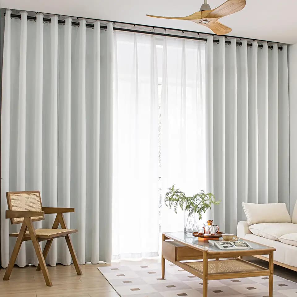 Windows Beige Blackout Curtains 45 inches Long 2 Panels Set Grommet Blackout Drapes Noise Reducing Thermal Insulated for Bedroom Living Room Nursery