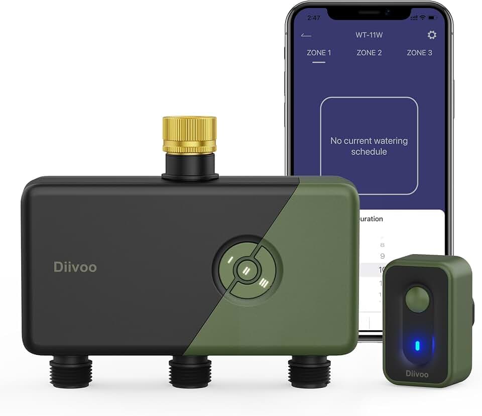 Diivoo Brass 3 Zone WiFi Water Timer
