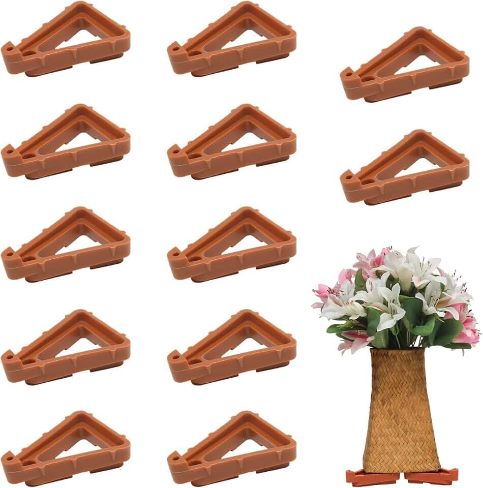 24 Pcs Plant Pot Feet Pads, Outdoor Pot Stands, Indoor Planters Flower Pot Foot Pads, Keep Plants Elevated, Stable and Breathable Moisture-Proof (Beige)