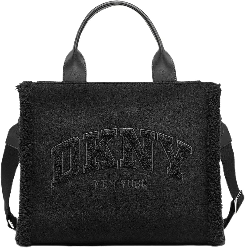 DKNY Women's Hadlee Mid Tote, Black/Silver, One Size