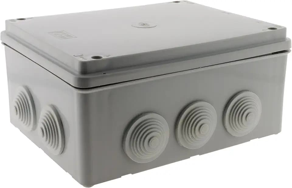 Zenitech - Rechteckige Wasserdichte Box IP54 - Modell 220 x 170 x 105 mm - Feuerbeständigkeit 750°C - 1/4 Drehschrauben - Kabeldurchführungen Ohne Schneiden - Weiß