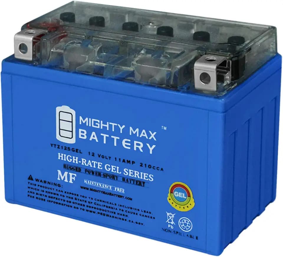 Mighty Max Battery YTZ12S GEL -12 Volt 11 AH, GEL Type, 210 CCA, Rechargeable Maintenance Free SLA AGM Motorcycle Battery