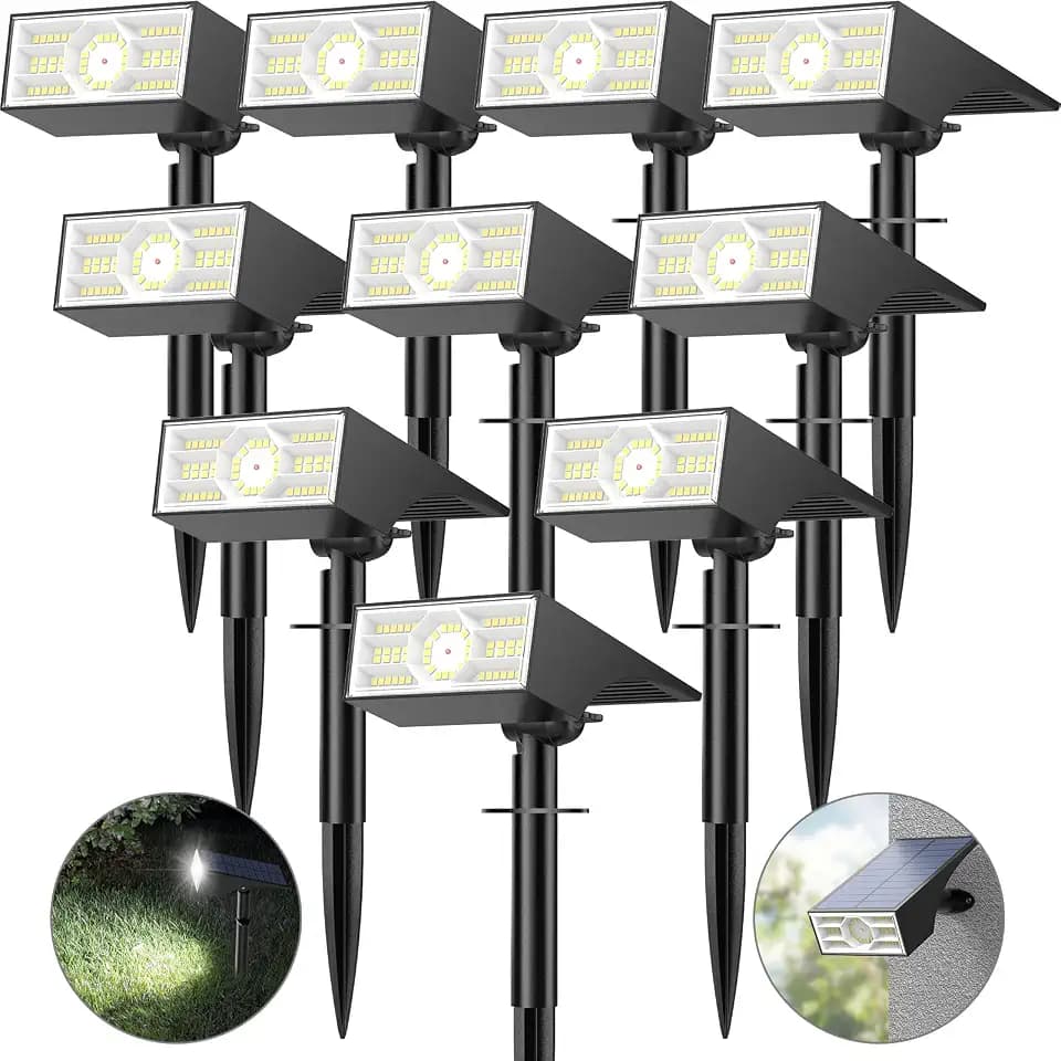 Solar Spot Lights Outdoor, 10 Packs/56 LED , Cool White Solar Spotlights