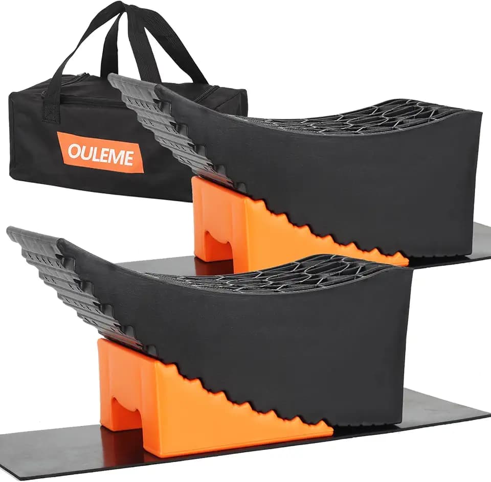 6" Lift Heavy Duty RV Leveling Blocks with Curved Camper Leveler Kit 2PK