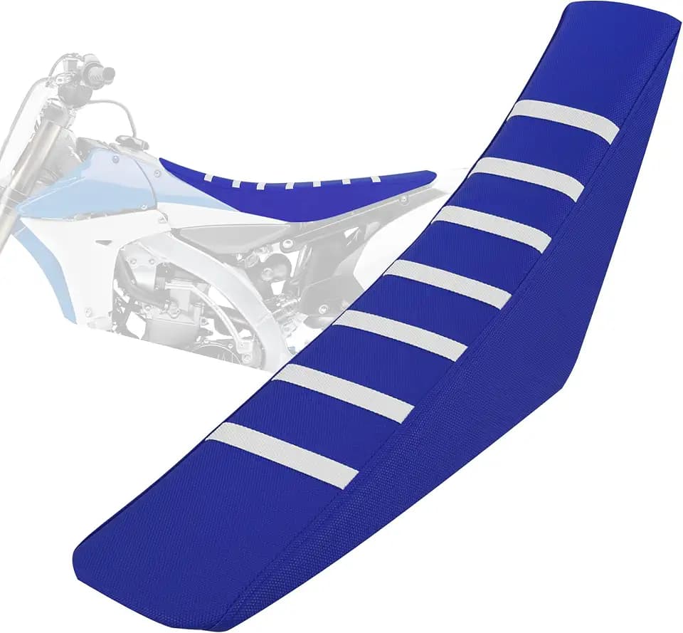 Universal PVC Blue Background Dirt Bike Seat Cover-Blue