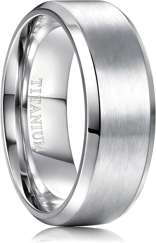 Jstyle Titanium Wedding Rings for Men Gold/Silver/Black Tone Size 7-13
