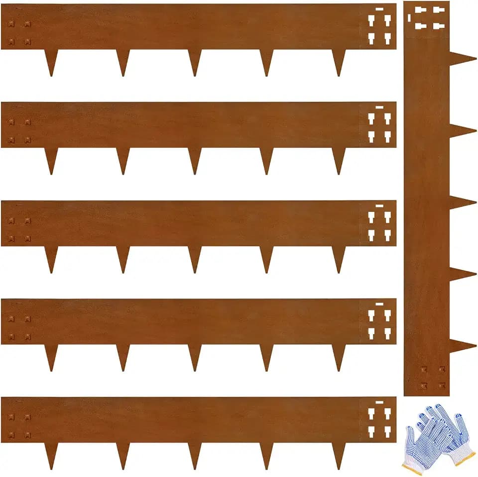 Corten Steel Landscape Edging 40" L x 8" H, Metal Garden Edging